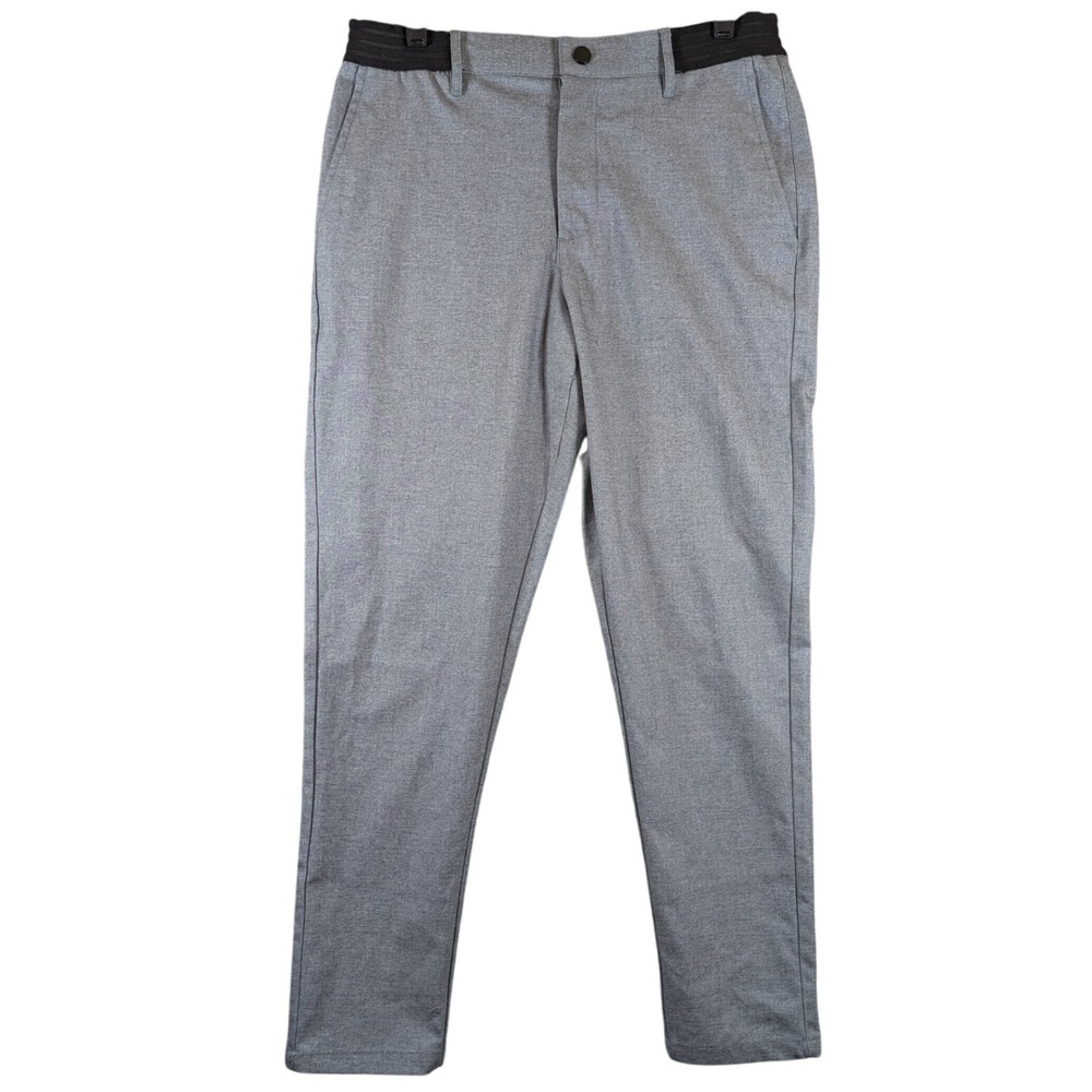 Edge Heathered Gray Golf Pants Athletic Stretch Slim Fit Black Waist L‎